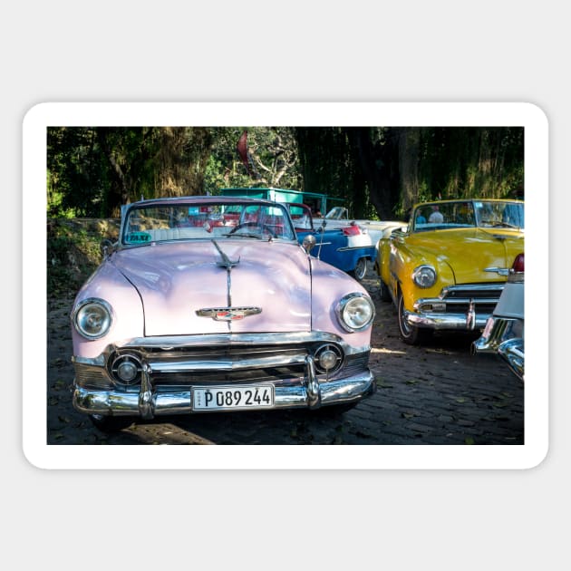 American car from the 50's in Havana, Cuba Sticker by connyM-Sweden